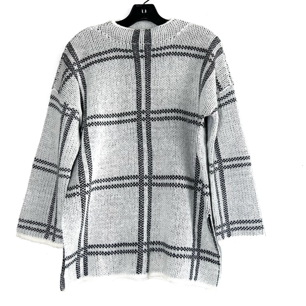 JJ Basics Large Plaid Mock Turtleneck Sweater
